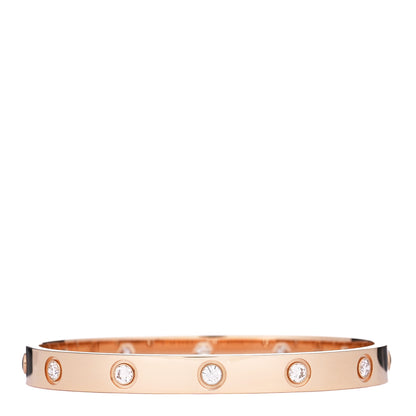 Cartier 18K Pink Gold 10 Diamond LOVE Bracelet 16 1 of 4