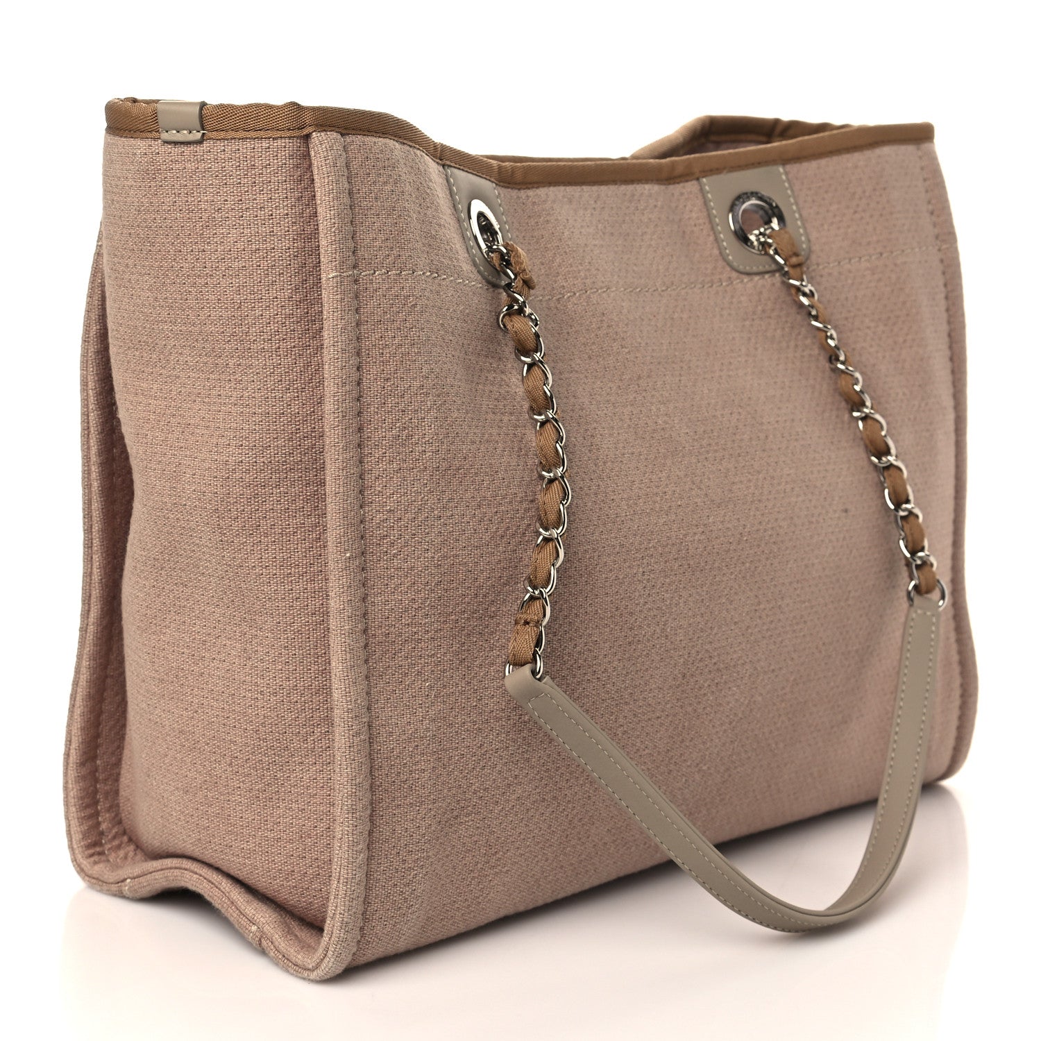 Chanel Canvas Small Deauville Tote Ecru 2 of 8