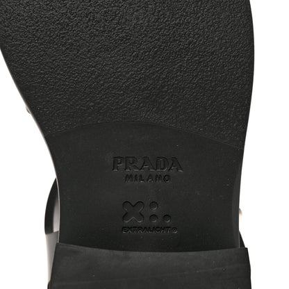 Prada Foam Rubber Metal Triangle Logo 50mm Cage Sandals 38 Black 6 of 8