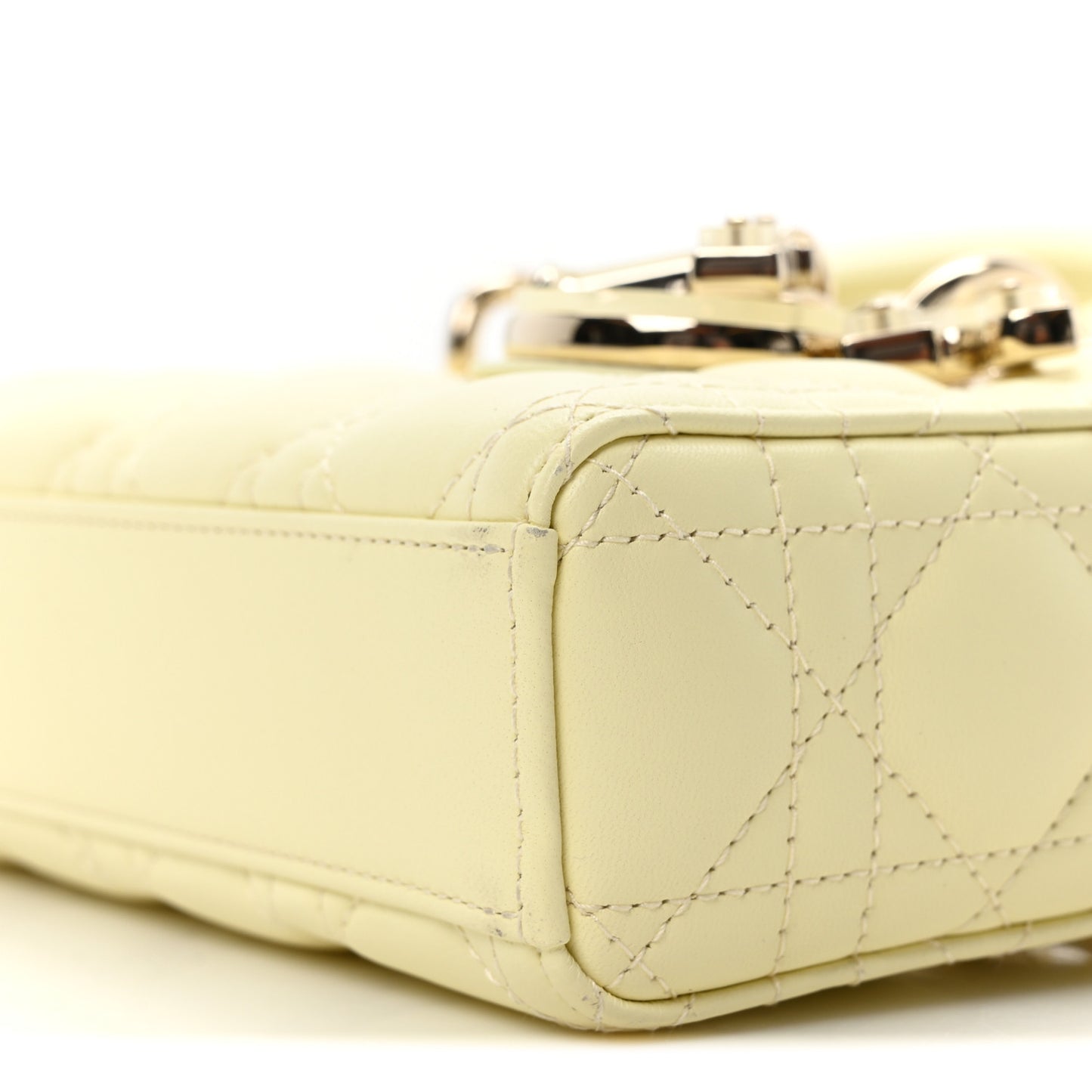 Calfskin Cannage Lady D-Joy Light Yellow