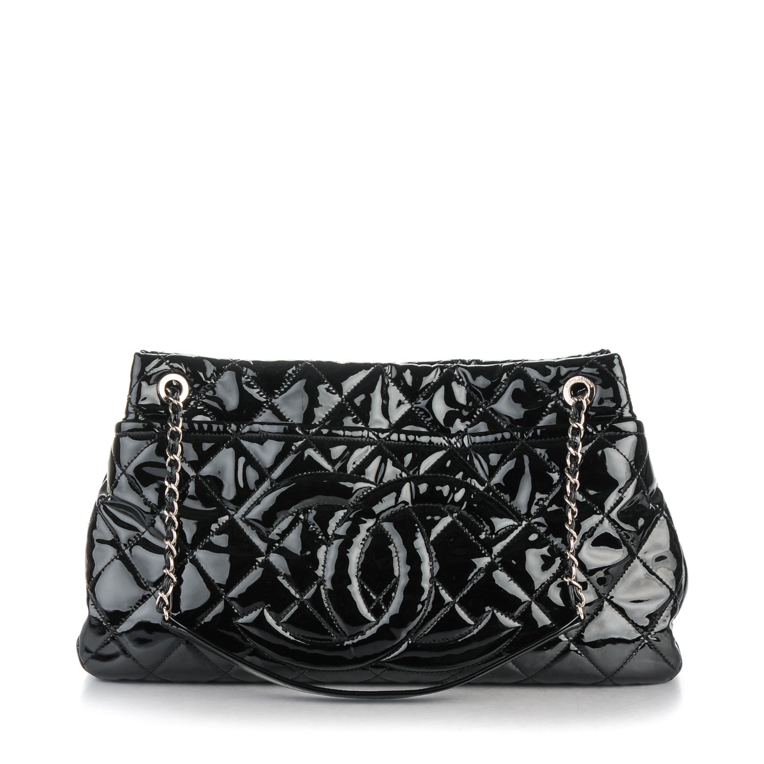 Chanel Patent Quilted Timeless CC Soft Tote Black 1 of 9