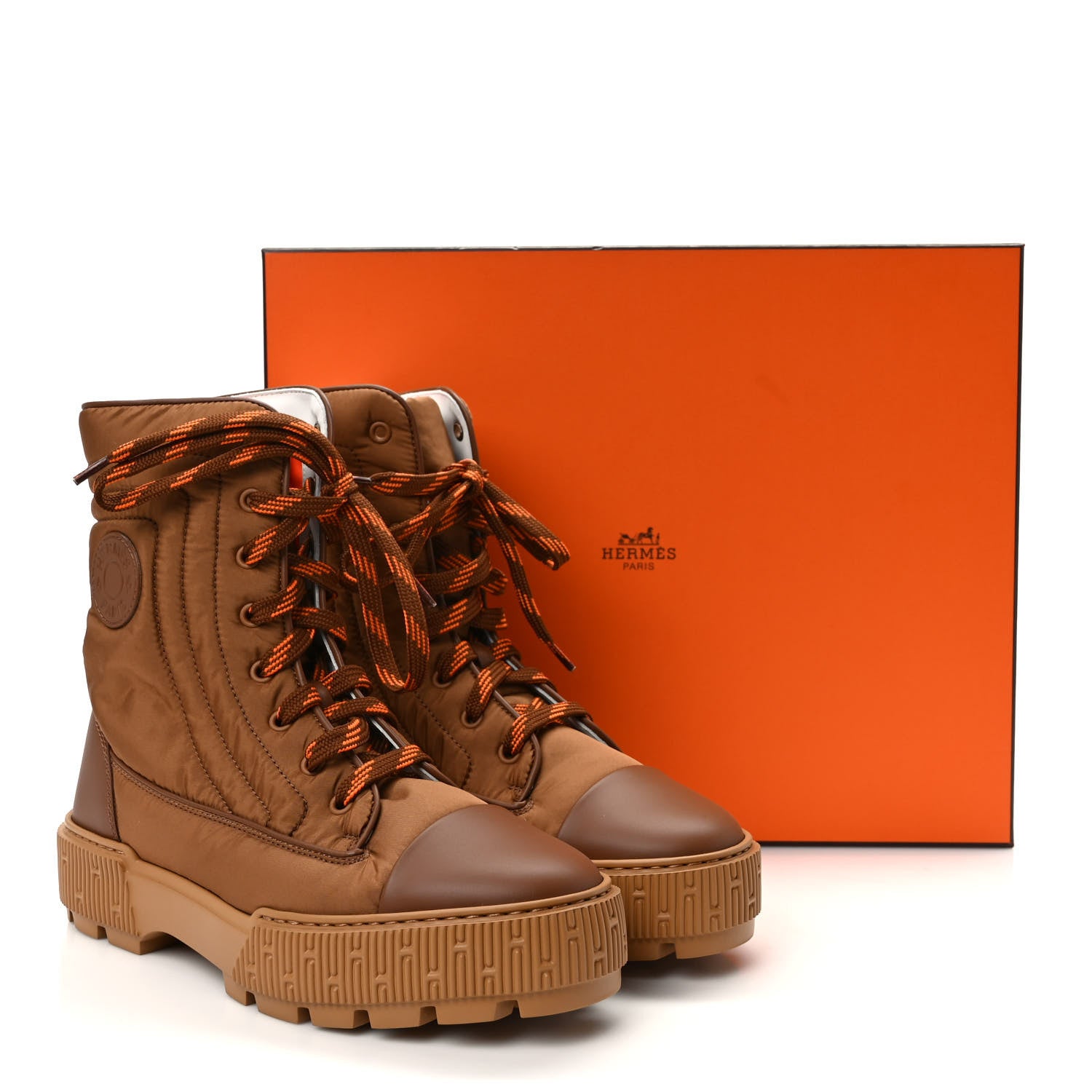 Hermes Calfskin Parachute Fresh Ankle Boots 38 Brun Amourette 8 of 8