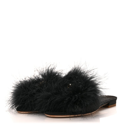 Louis Vuitton Fur Crystal LV Marilyn Flat Mule 36 Black 3 of 7