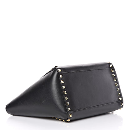 Valentino Garavani Vitello Small Rockstud Double Handle Tote Black 4 of 16