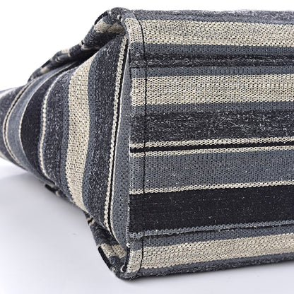 Chanel Striped Canvas Medium Deauville Tote Black 8 of 9