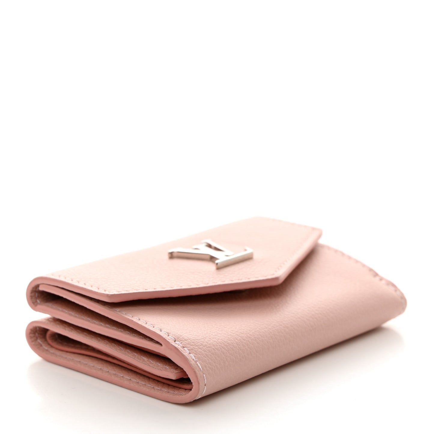 Soft Calfskin My Lockme Compact Wallet Rose Ballerine