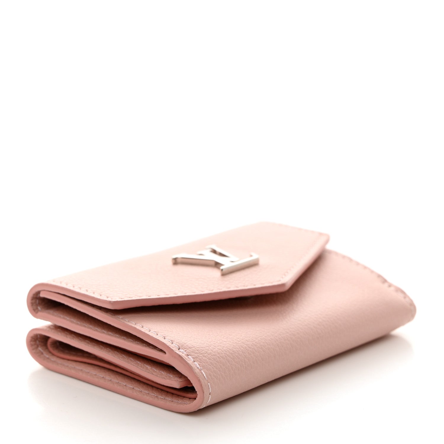 Louis Vuitton Soft Calfskin My Lockme Compact Wallet Rose Ballerine 4 of 8
