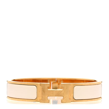 Hermes Enamel Narrow Clic Clac H Bracelet PM White 1 of 4