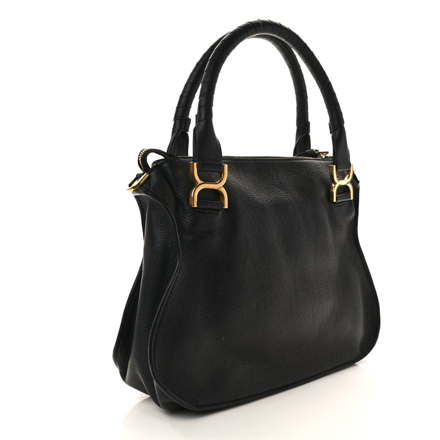 Calfskin Medium Marcie Satchel Black
