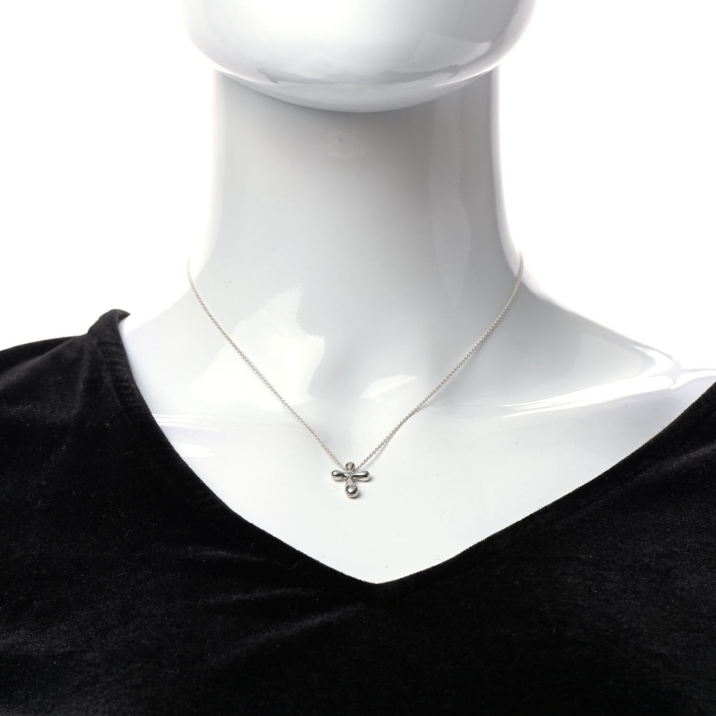Sterling Silver 16mm Elsa Peretti Cross Pendant Necklace