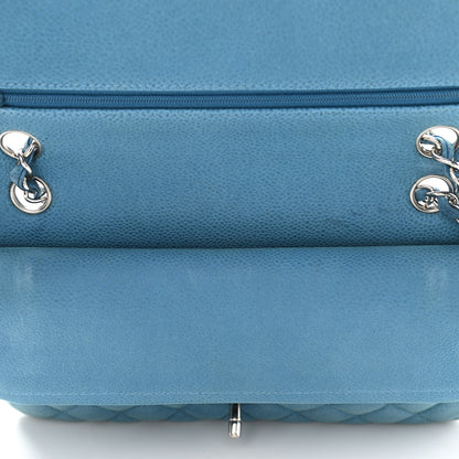 Chanel Iridescent Caviar Quilted Medium Double Flap Blue 11 of 13