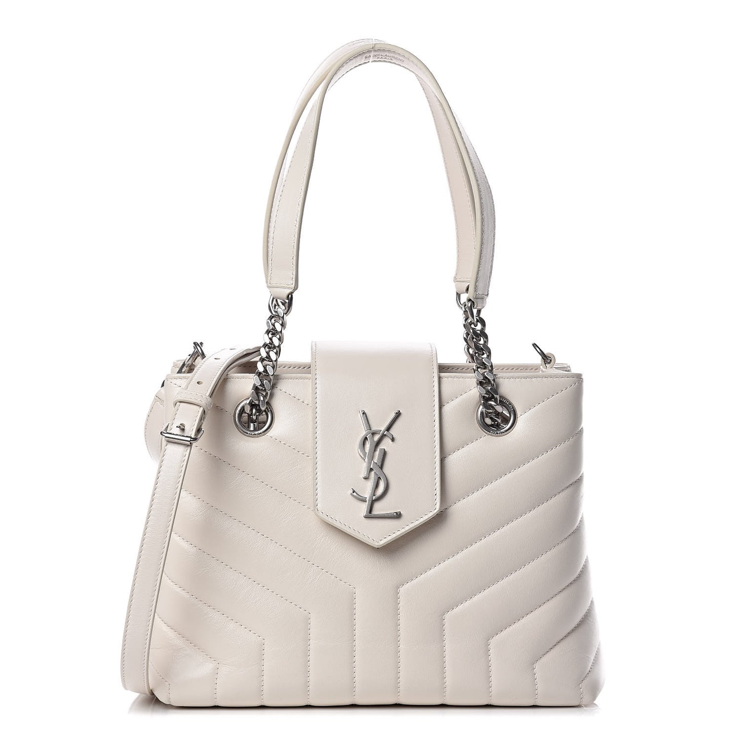 Calfskin Y Quilted Monogram Small Loulou Shopper Cream Souffle