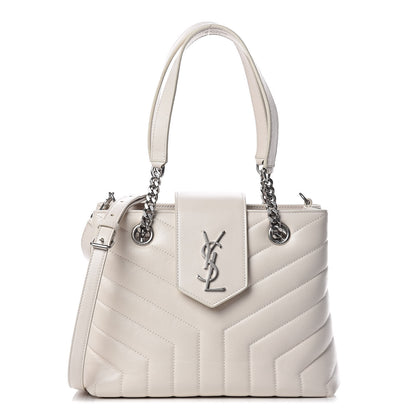 Saint Laurent Calfskin Y Quilted Monogram Small Loulou Shopper Cream Souffle 1 of 12