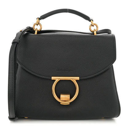 Salvatore Ferragamo Calfskin Small Margot Top Handle Satchel Black 1 of 10