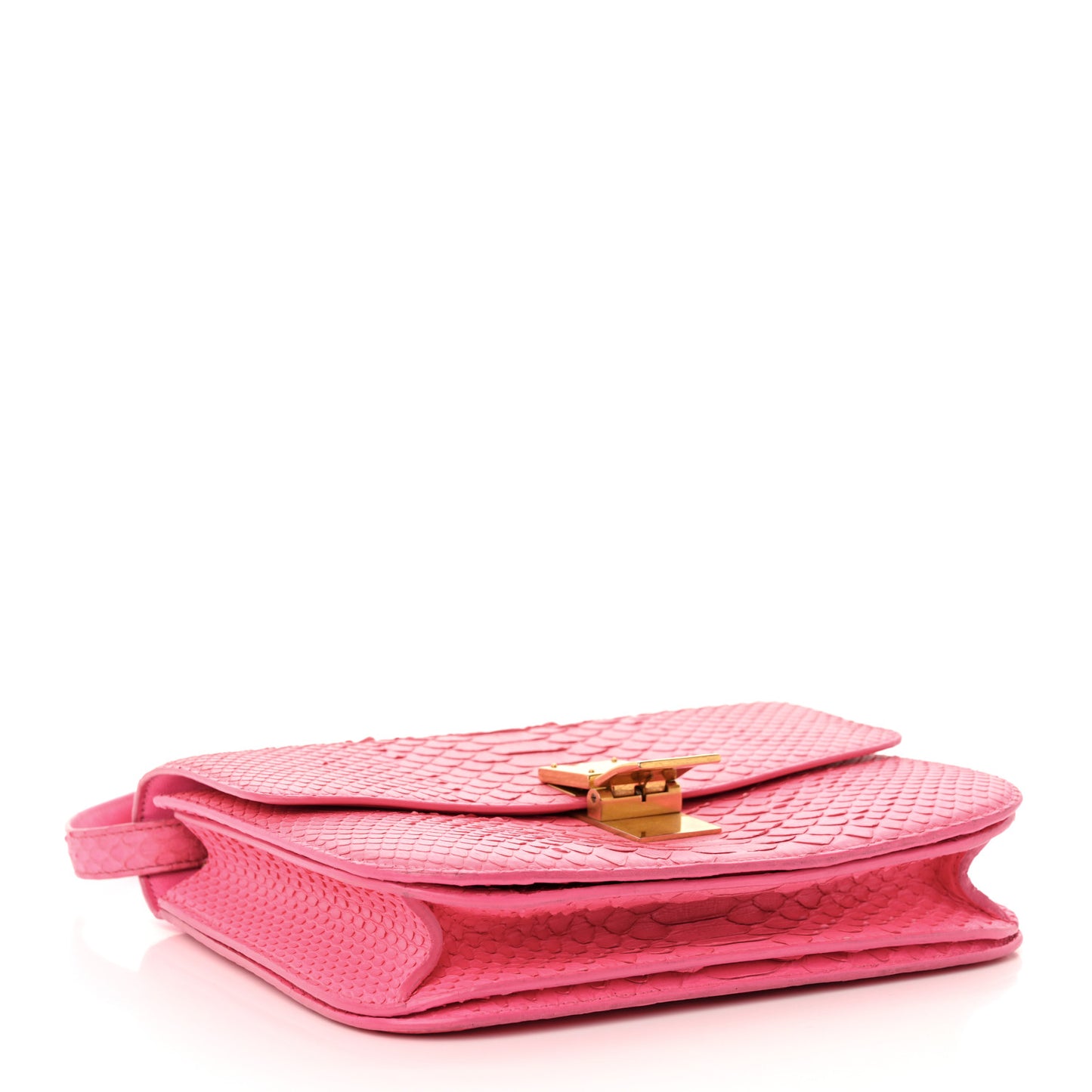 Snakeskin Medium Classic Box Flap Pink