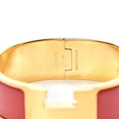 Hermes Enamel Wide Clic Clac H Bracelet PM Red 3 of 4
