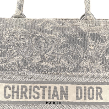 Christian Dior Canvas Embroidered Large Dioriviera Toile De Jouy Book Tote Gray 7 of 17