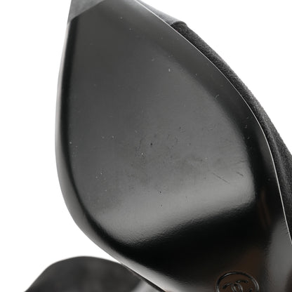 Chanel Suede Grosgrain Cap Toe Pearl Mule 39.5 Black 9 of 10