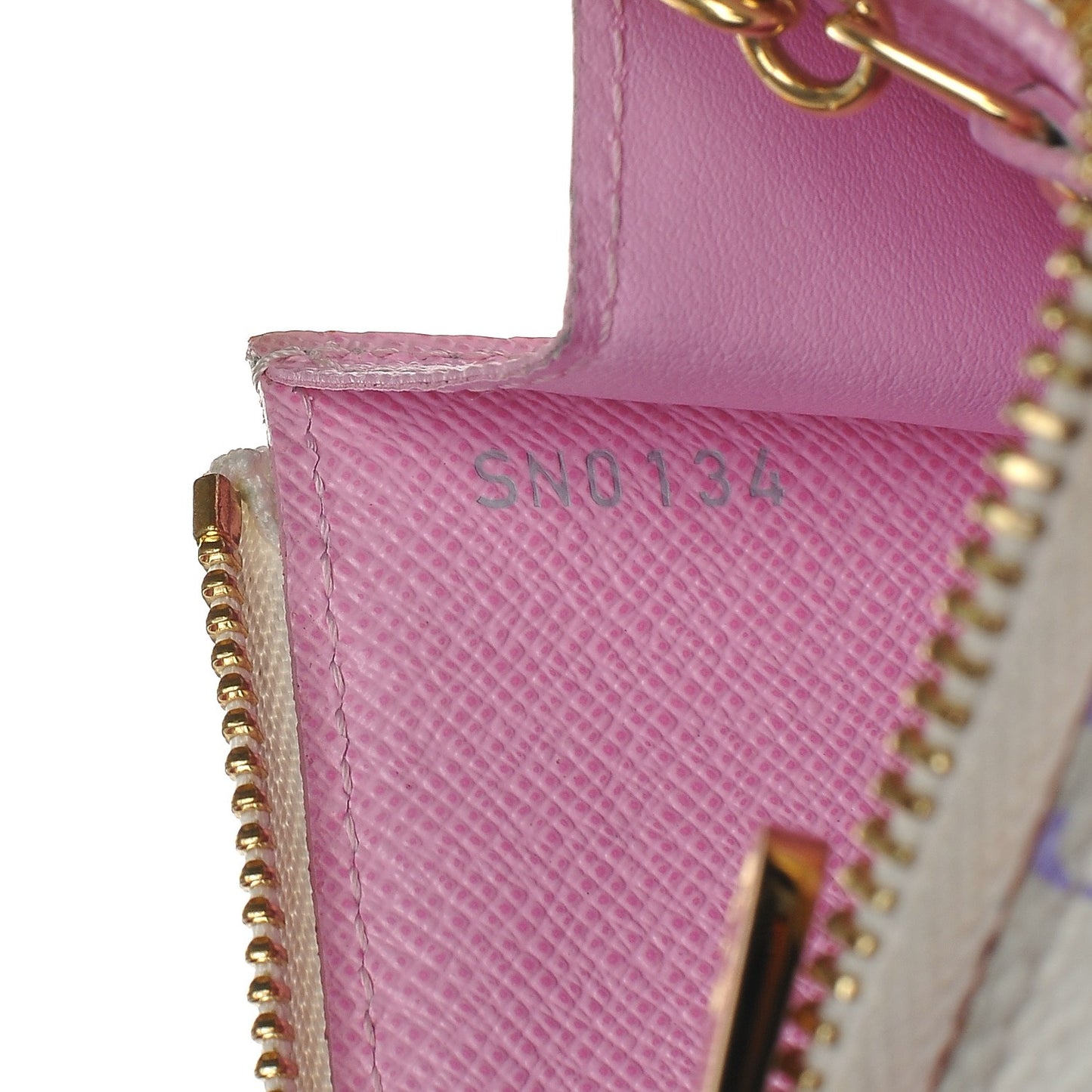 Monogram Multicolor Key Pouch White Litchi
