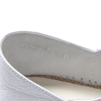 Chanel Grained Calfskin CC Espadrilles 40 White Black 8 of 9