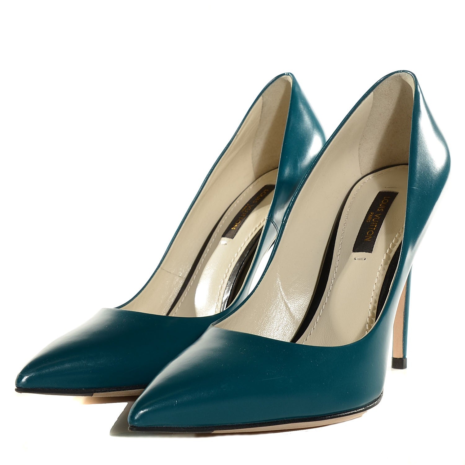Louis Vuitton Glazed Calfskin Eyeline Pumps 36.5 Blue 3 of 7