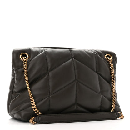 Saint Laurent Lambskin Quilted Small Loulou Puffer Monogram Chain Satchel Dark Ganache 3 of 10
