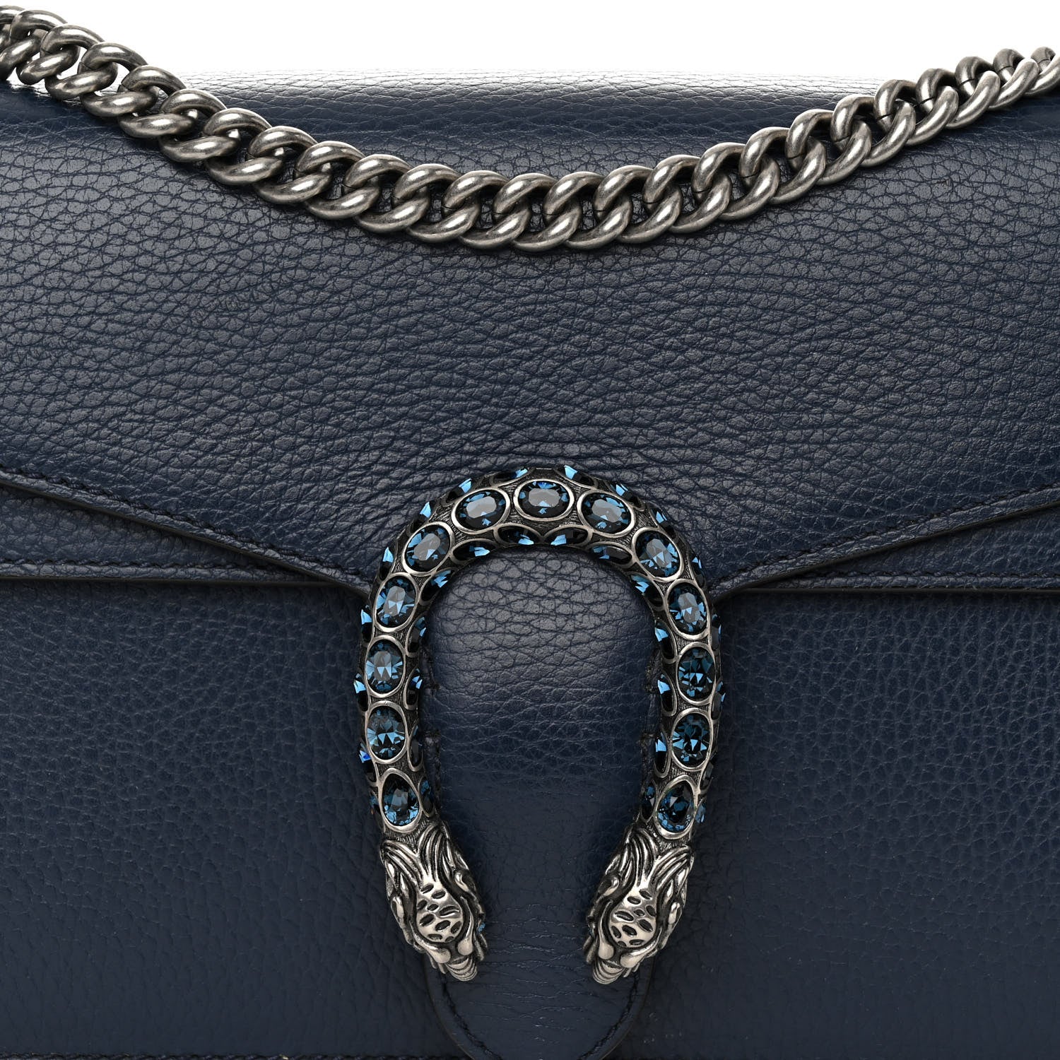 Gucci Pebbled Calfskin Small Dionysus Shoulder Bag Blue Agata 7 of 9