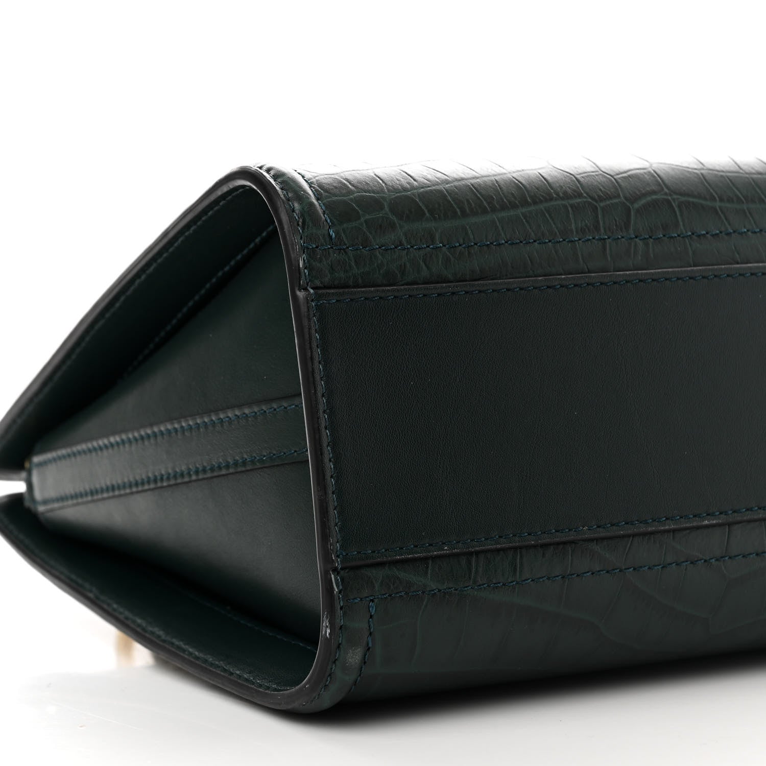 Alexander McQueen Crocodile Embossed Calfskin The Short Story Shoulder Bag Black 8 of 11