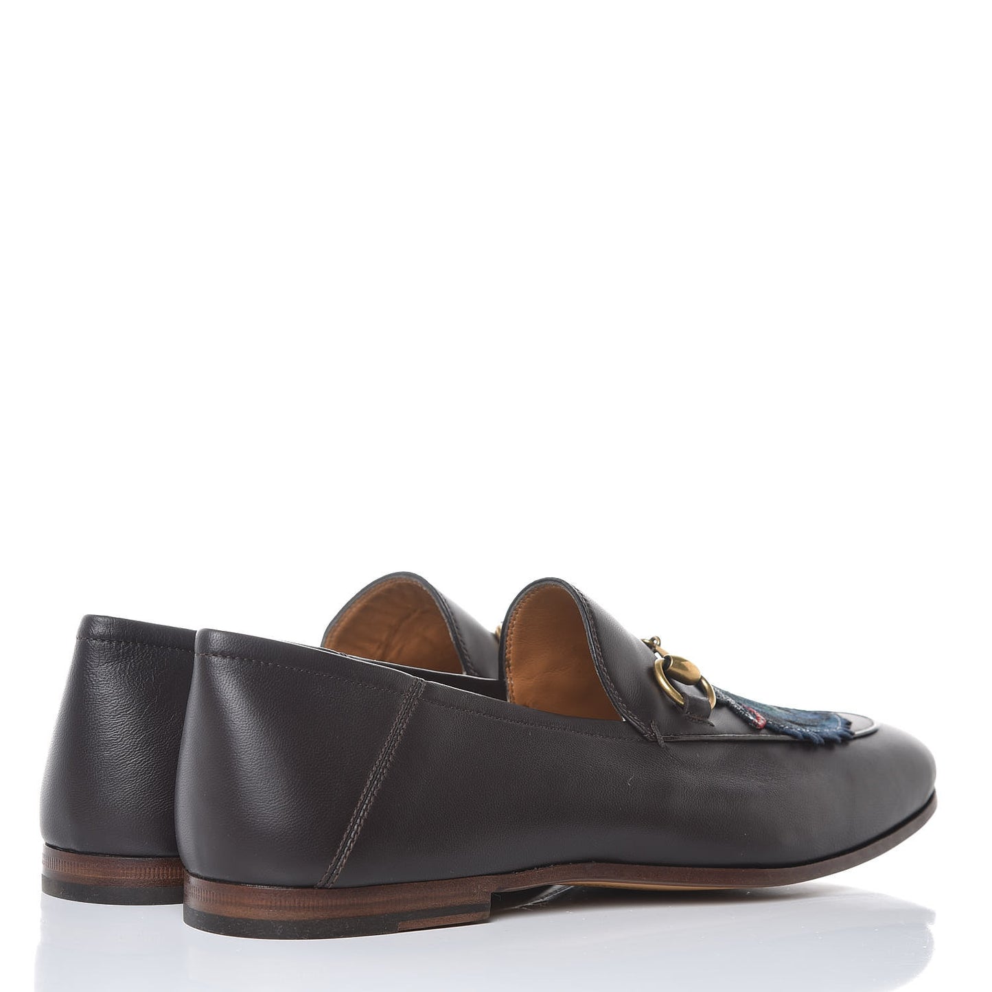 Lambskin Wolf Embroidered Mens Brixton Horsebit Loafers 9 Brown
