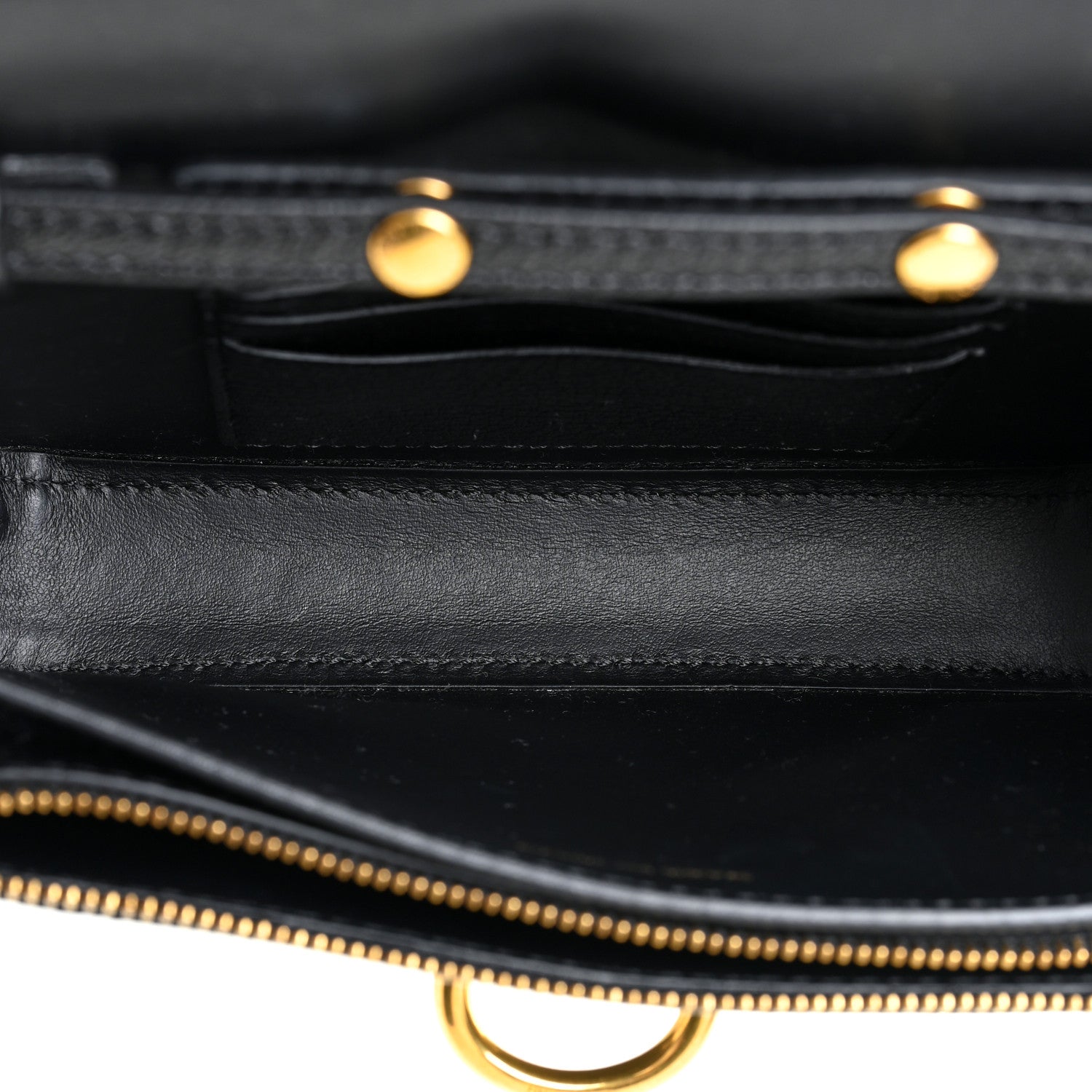 Burberry Goatskin Cotton Canvas Vintage Check D-Ring Mini Bag Black Antique Yellow 6 of 12