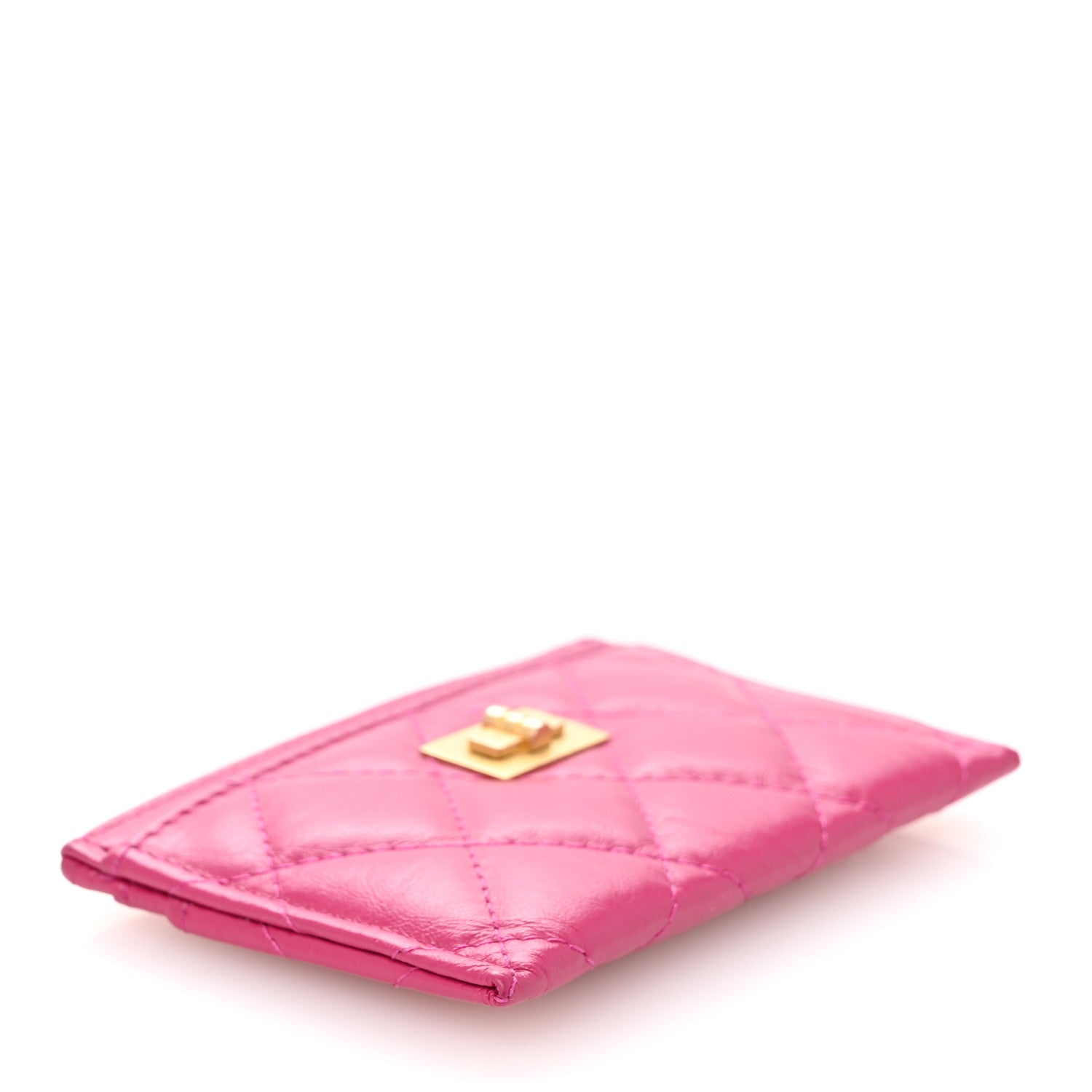 Chanel Aged Calfskin Quilted Reissue Card Holder Fuchsia 4 of 10