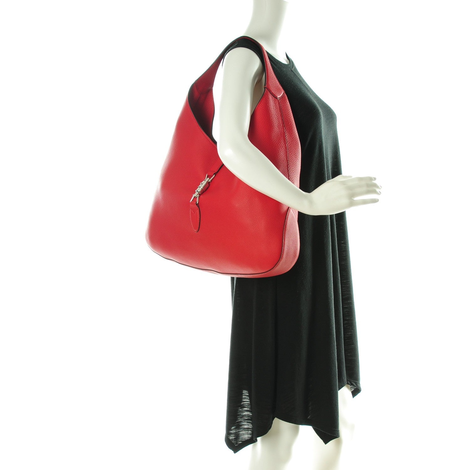 Gucci Soft Grained Calfskin Large Jackie Hobo Hibiscus Red 2 of 8