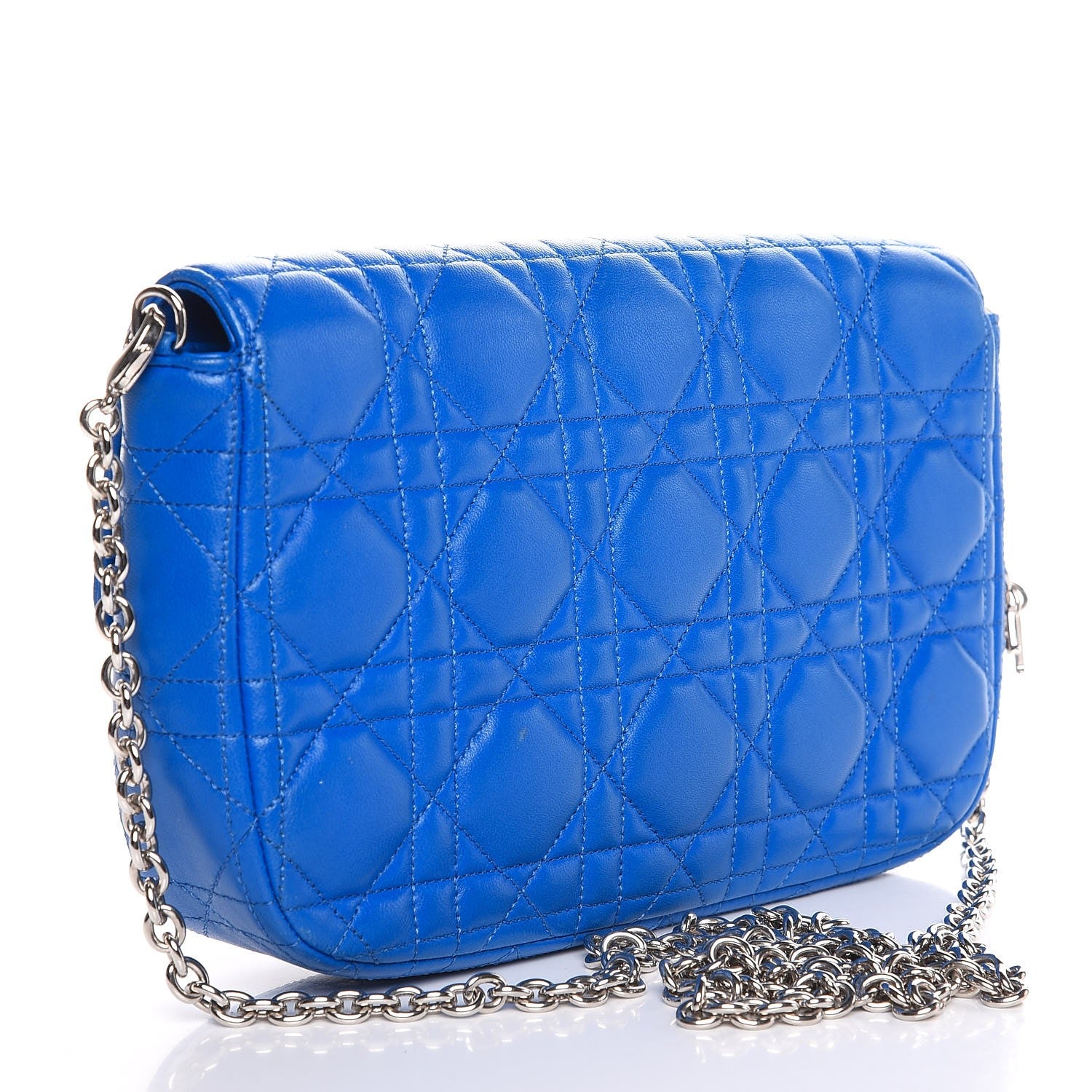 Christian Dior Lambskin Cannage Miss Dior Promenade Pouch Blue 10 of 14