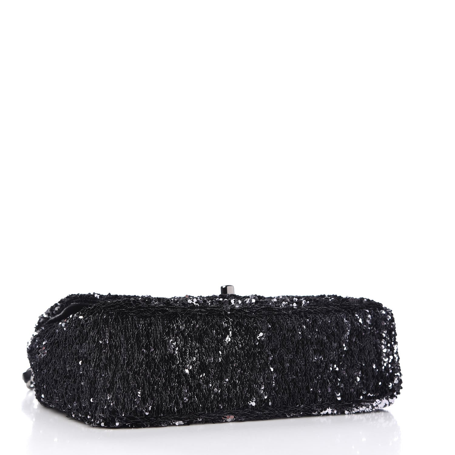 Chanel Sequin Single Flap Silver Black Silver 4 of 10