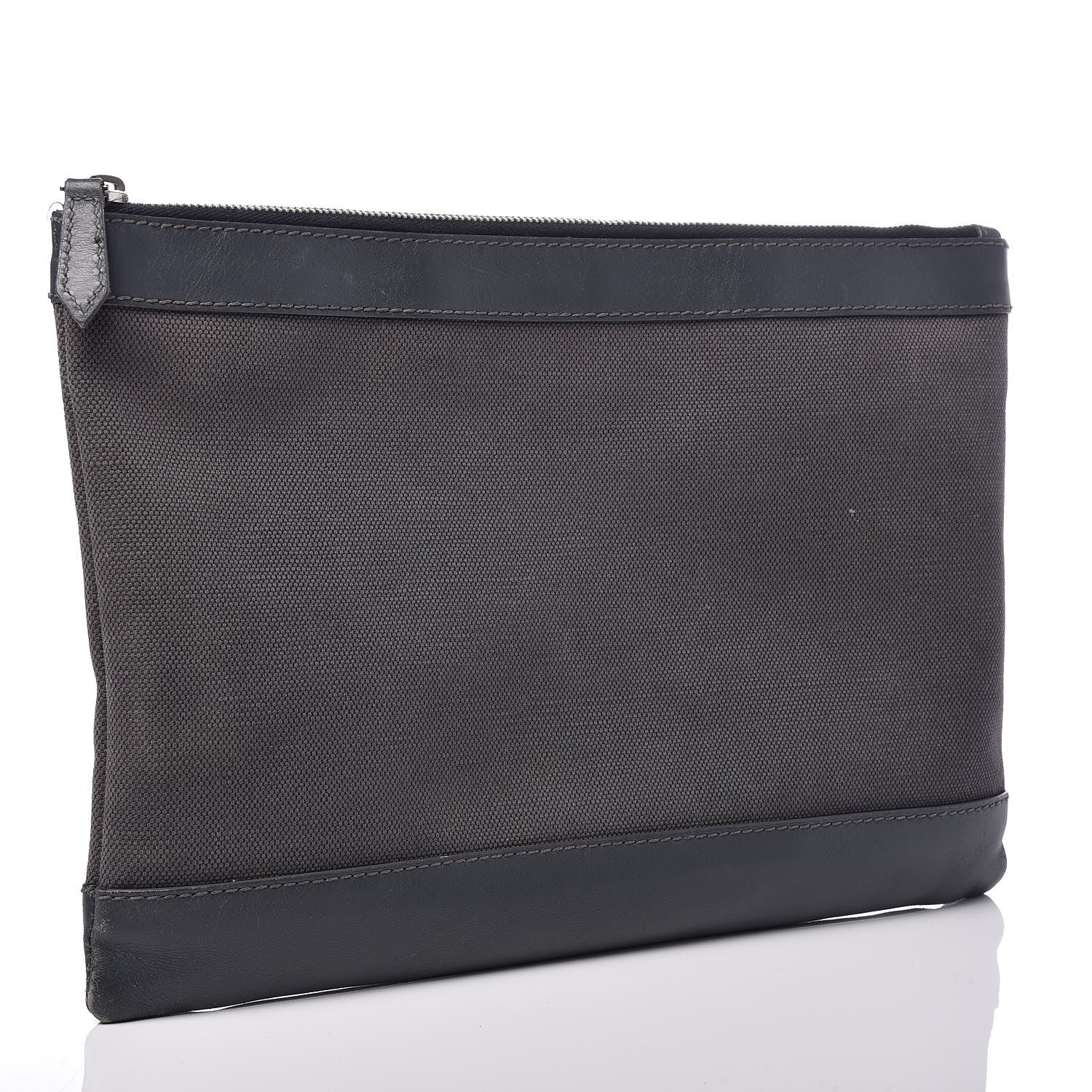 Balenciaga Cotton Canvas Calfskin Logo Clutch Ombre Grey Gradient 3 of 12
