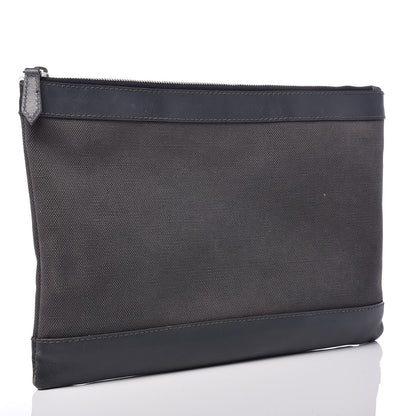 Balenciaga Cotton Canvas Calfskin Logo Clutch Ombre Grey Gradient 3 of 12
