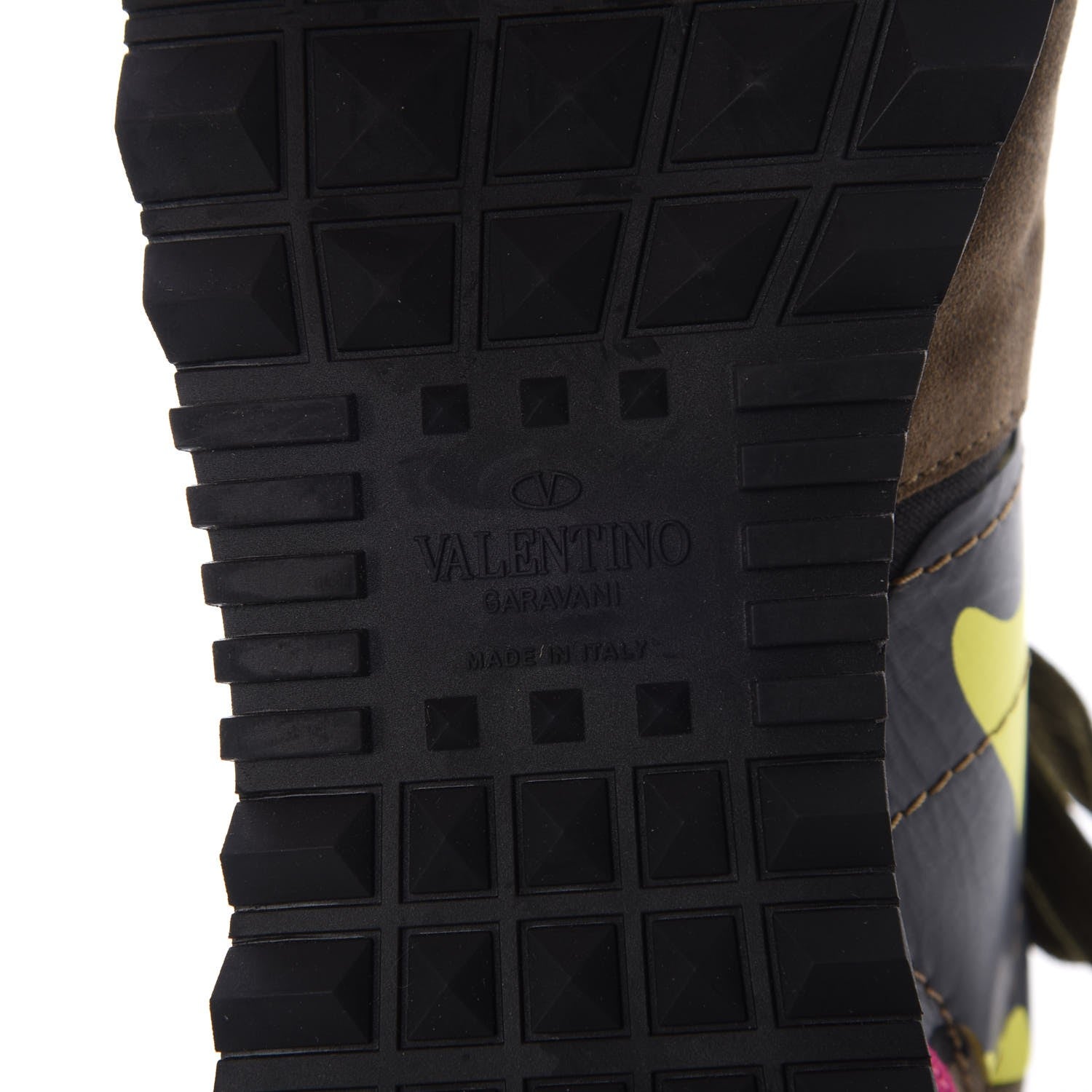 Valentino Garavani Nappa Suede Camouflage Womens Rockrunner Sneakers 39 Military Green 6 of 9