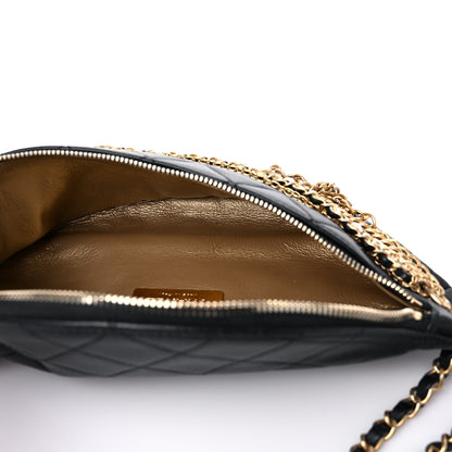 Chanel Lambskin Quilted All About Chains Waist Belt Bag Black 5 of 14