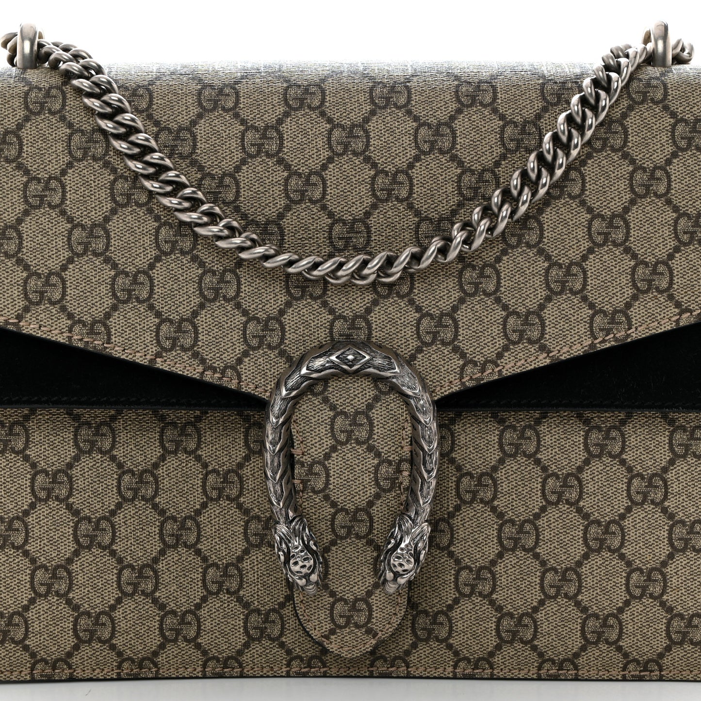 GG Supreme Monogram Medium Dionysus Shoulder Bag Black