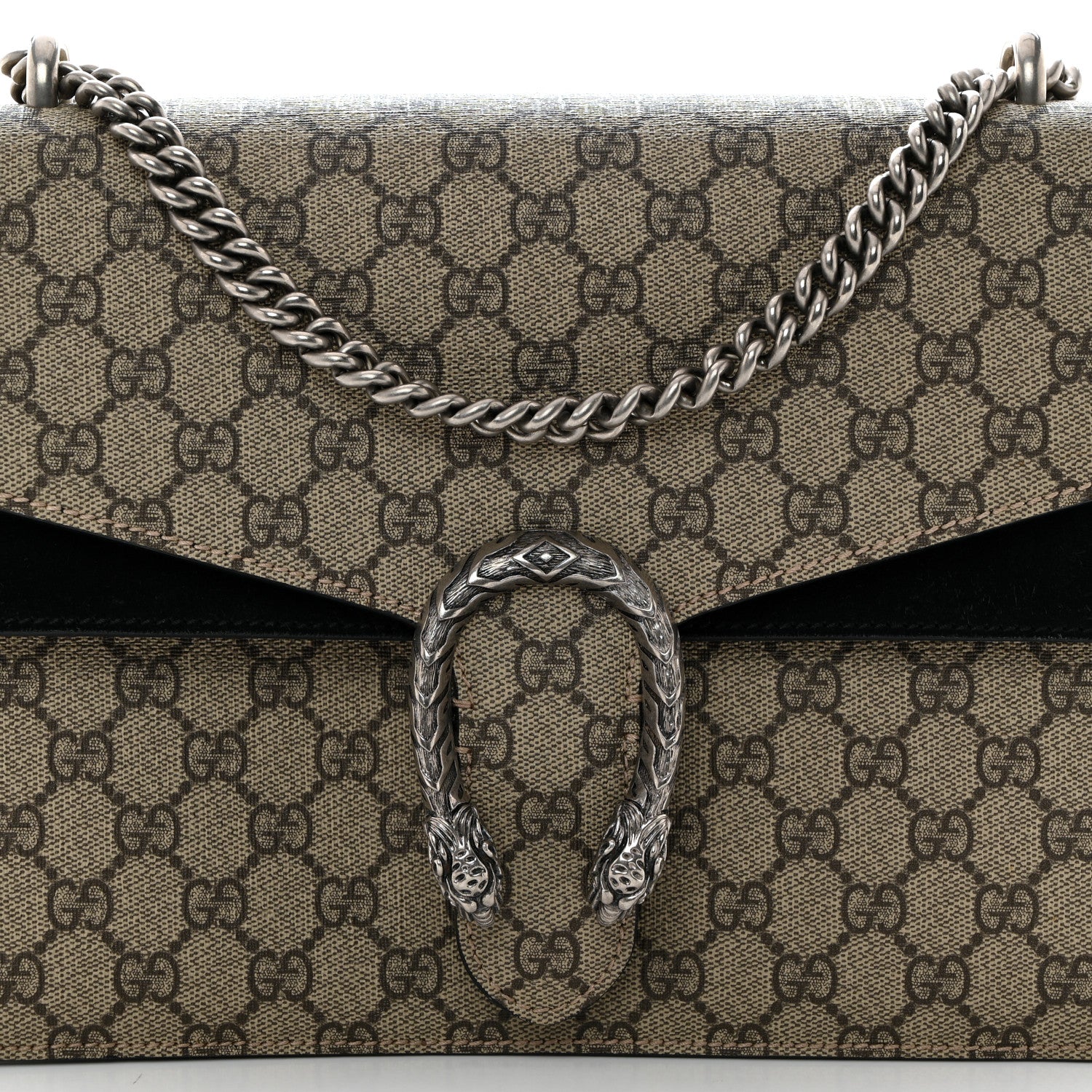 Gucci GG Supreme Monogram Medium Dionysus Shoulder Bag Black 8 of 10