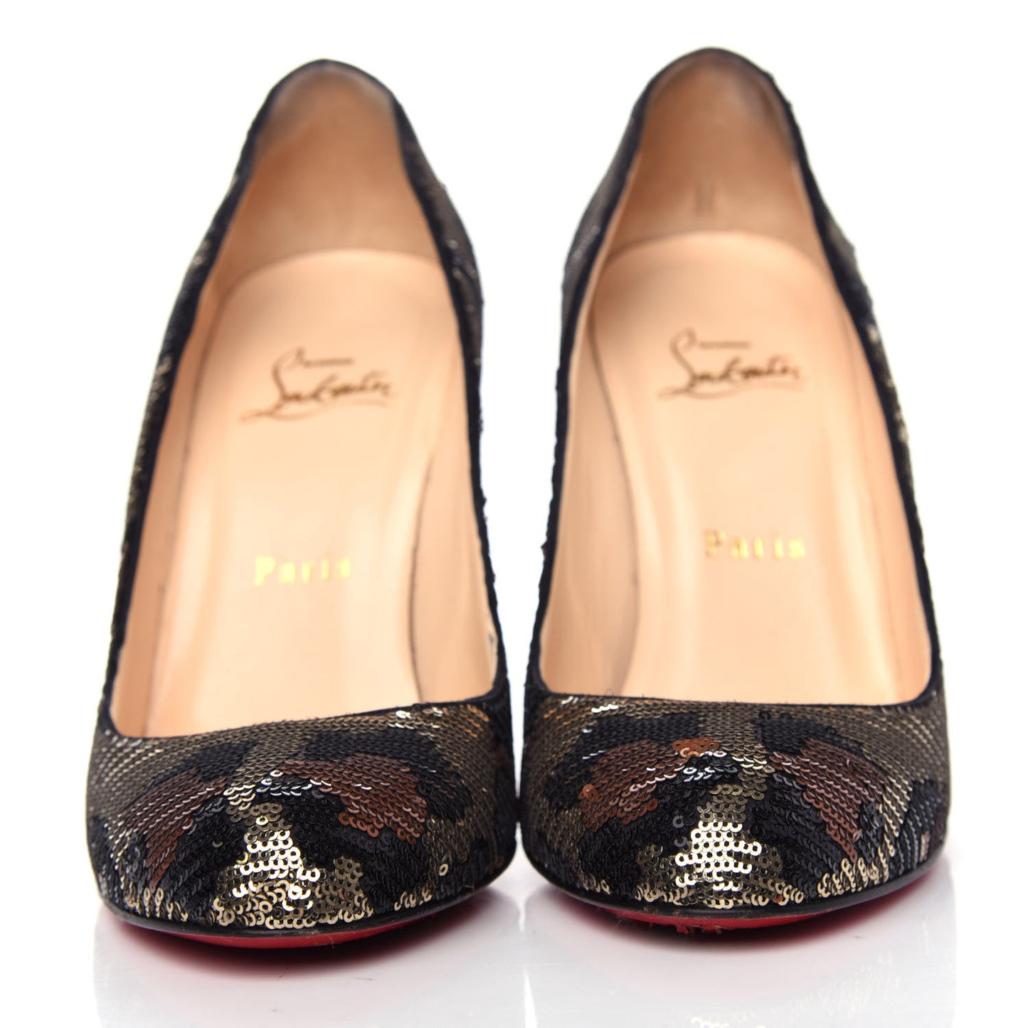 Leopard Paillettes Fifi 100 Pumps 37.5 Beige