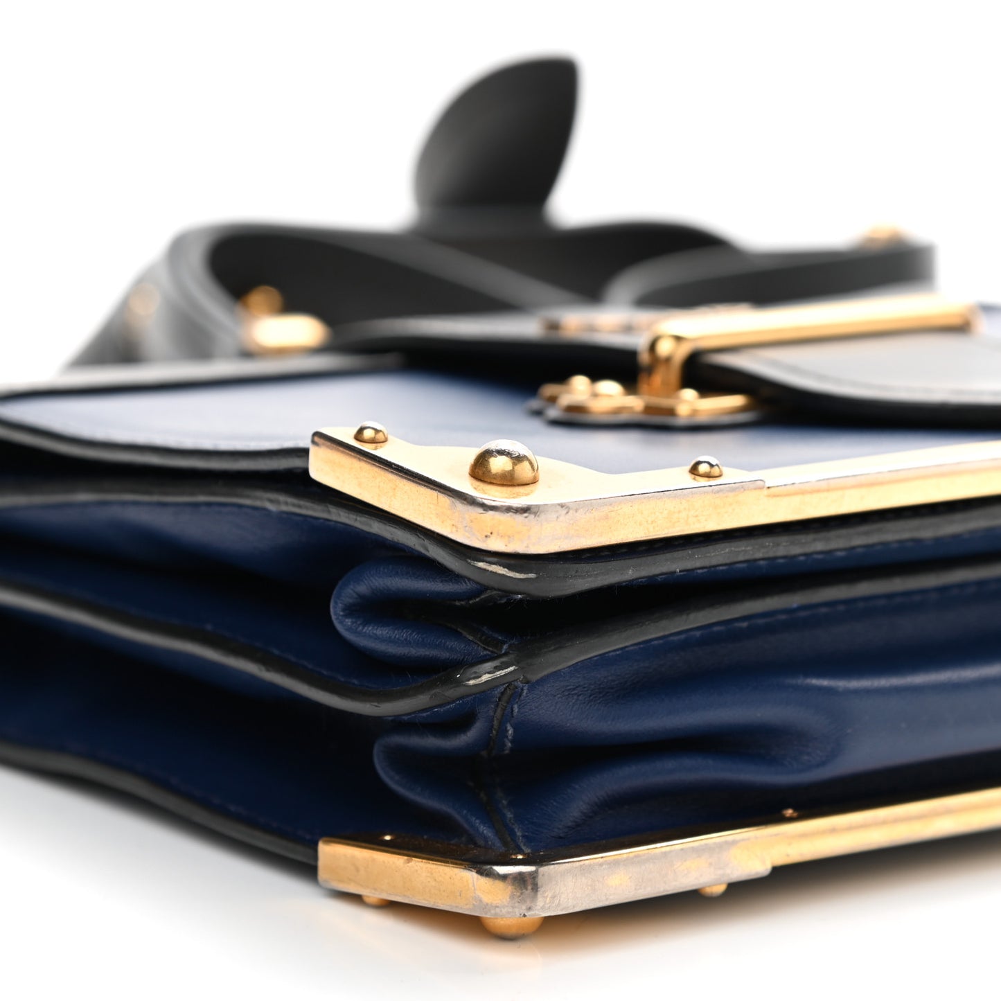 City Calf Saffiano Cahier Bag Bluette Black