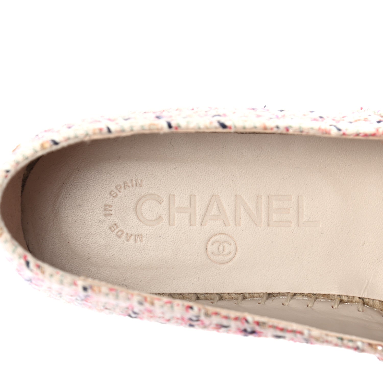 Chanel Tweed CC Espadrilles 37 Pink Black 6 of 8