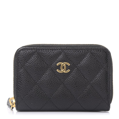 Chanel Caviar Quilted Zip Coin Purse Black 1 of 11