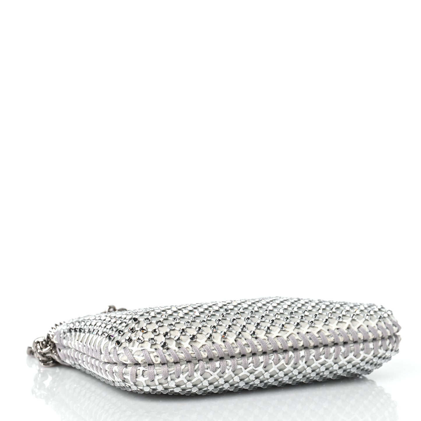 Mesh Crystal Mini Falabella Tote Silver