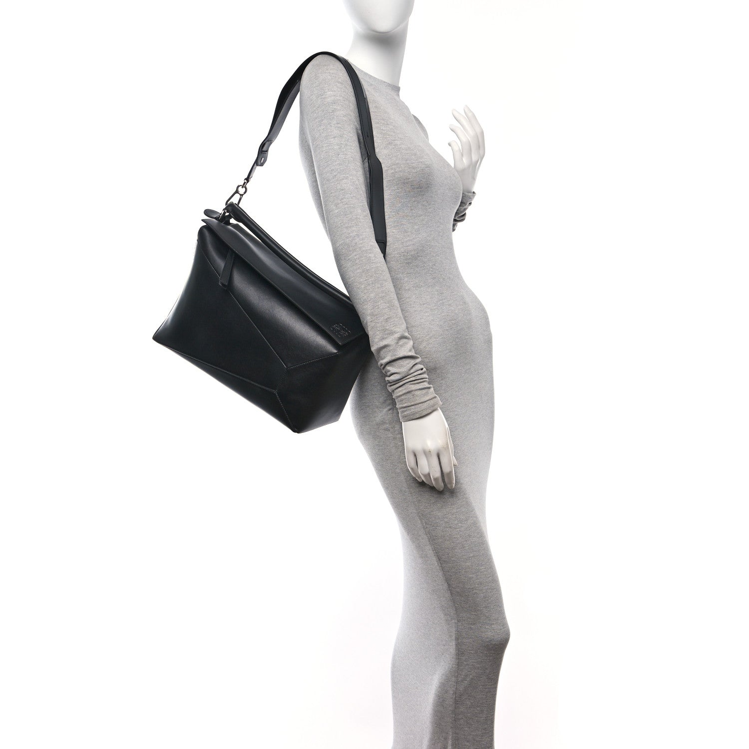 Loewe Calfskin Large Puzzle Edge Bag Black 2 of 10