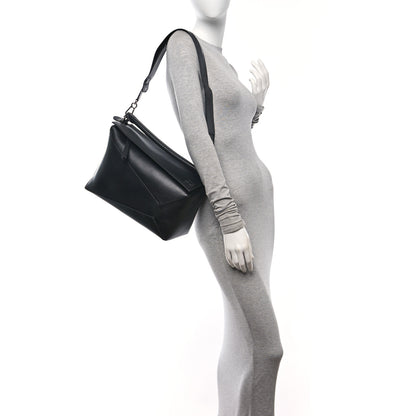 Loewe Calfskin Large Puzzle Edge Bag Black 2 of 10