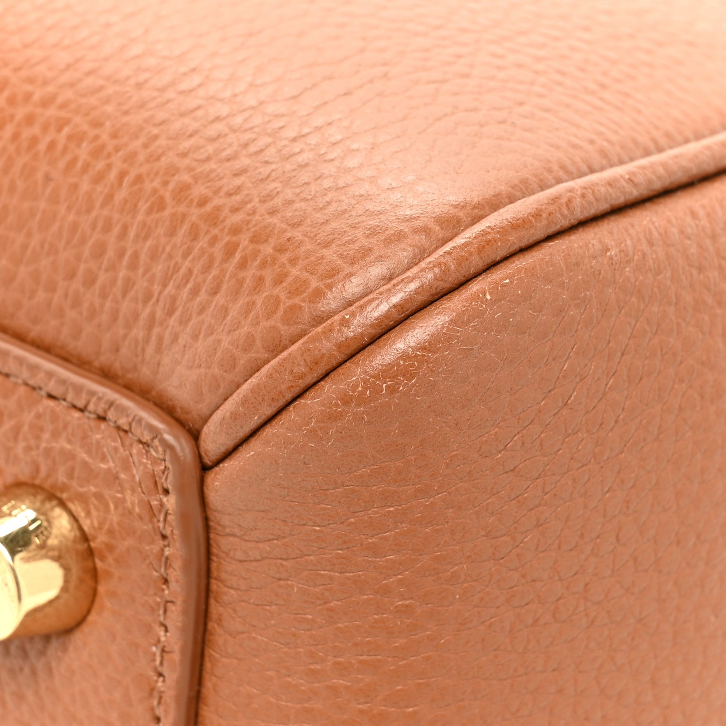 Grained Calfskin Classique 16 Top Handle Bag Tan