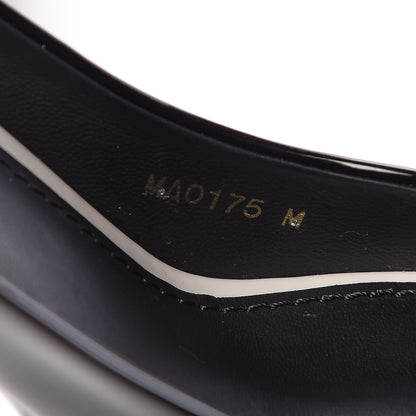 Louis Vuitton Patent Calfskin Eyeline Open Toe Pumps 40.5 Black 8 of 11