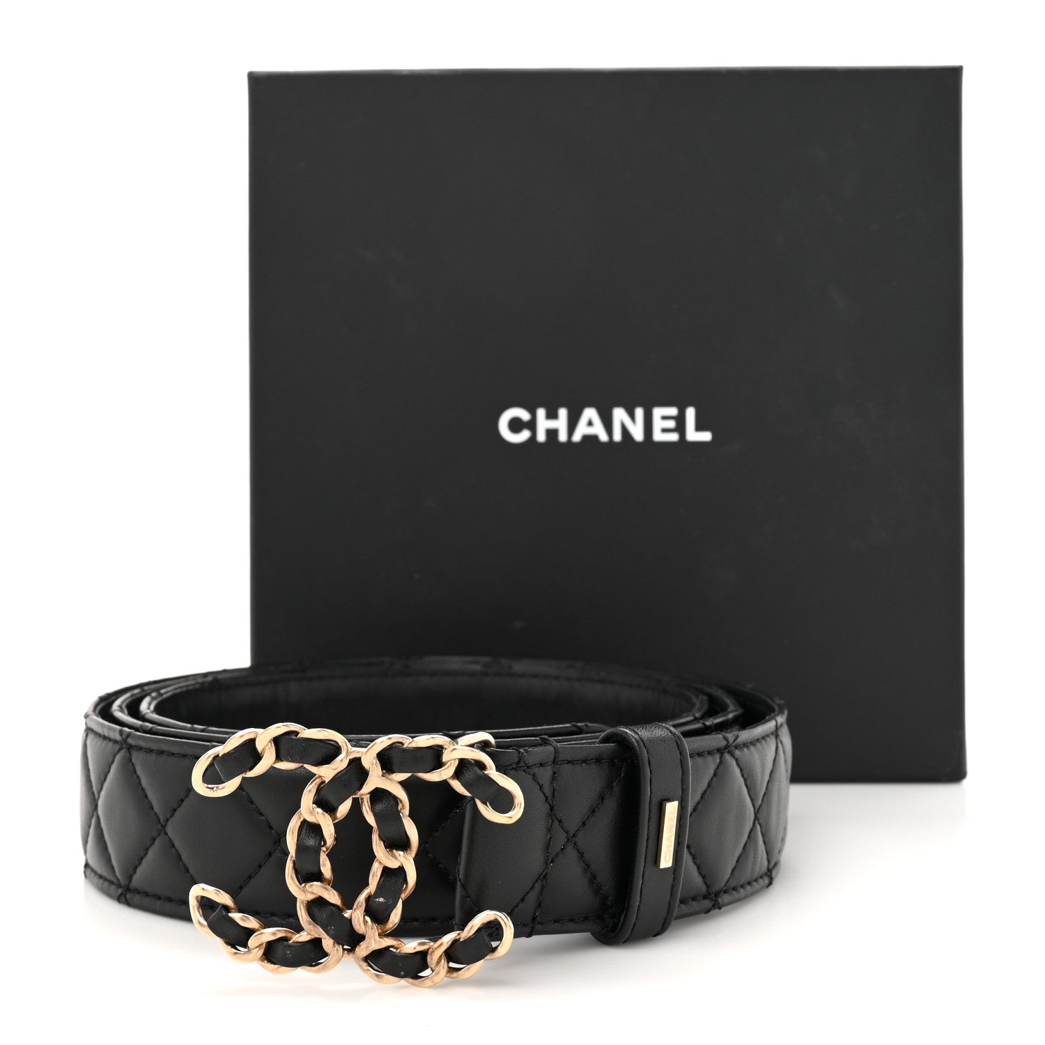 Chanel Calfskin Quilted CC Chain Belt 120 48 Black 5 of 5